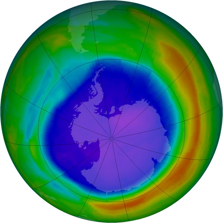 Antarctic ozone map for 23 September 1999